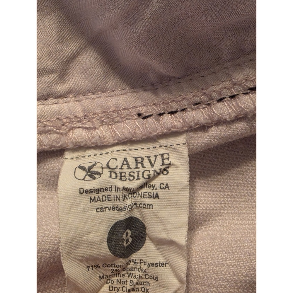 Carve Designs Oahu Skirt Womens Size 8 Light Pink Lilac Corduroy Frayed Hem Mini - Picture 7 of 7